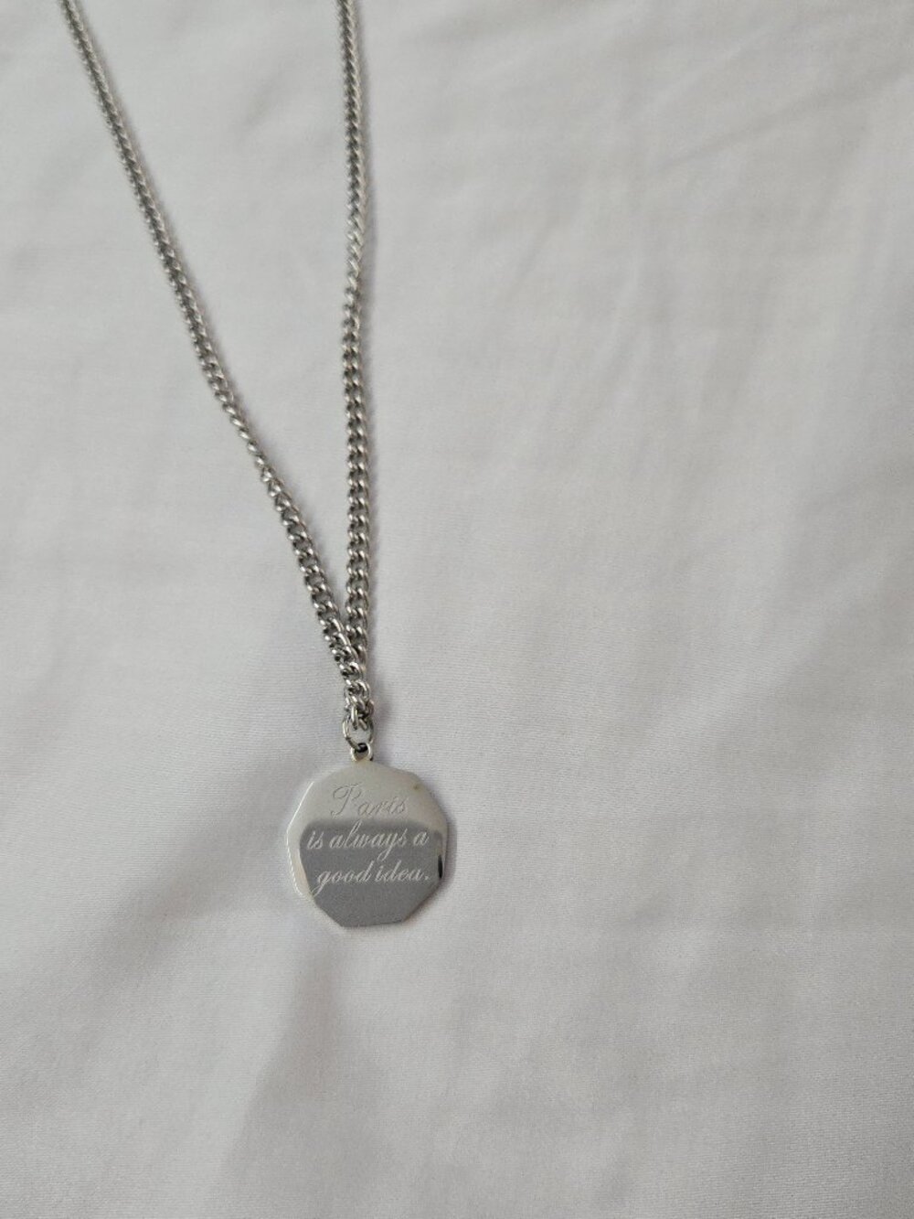 Men silver necklace New